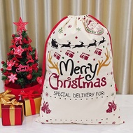 (Large Size)50*70cm Santa Sacks Christmas Gift Drawstring Canvas Santa Bag Large Santa Claus Gift Ba