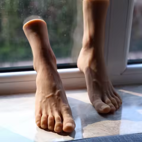 Realistic Male Foot Model Handsome Silicone Artificial Feet for Shoes Sock Display Photography Props