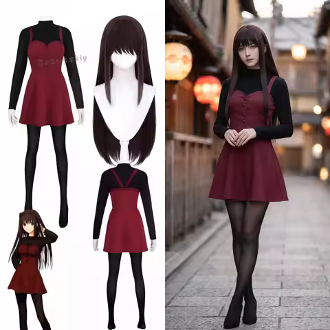 Aoko Aozaki Cosplay Costume From Mahoutsukai No Yoru Anime Role Play Outfit for Women Dress and Wig 
