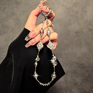 handphone sling strap handphone wrist strap Luxurious, high-end crystal bead keychain with a short l