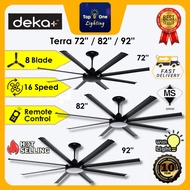 🔥NEW🔥 DEKA+ TERRA 72" 82" 92" Remote Control DC Ceiling Fan / 8 Aluminium Blade / Giant Fan / Kipas 