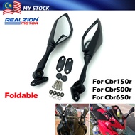 REALZIONMOTOR For Honda Cbr150r Cbr500r Cbr650r Cbr 150r 500r 650r Foldable Rearview Side Mirror 2Pc