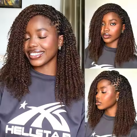 QVR Dark Brown Afro kinky Bulk Hair Extensions For Braiding Dreadlock Afro Kinky Curly Human Hair No