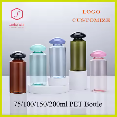 10/20/50pcs 75ML Empty Plastic Bottle With Mushroom Lid 100ML 150ML Lotion Refillable Bottle 200ML P