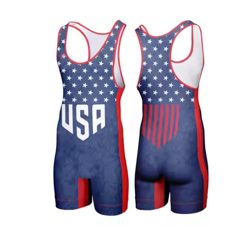 2023 Usa Professional Coverall Training Competition Freestyle Wrestling Suits High Elastic New Men's