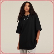 American oversized shirt Pure Cotton baju t shirt lelaki Heavyweight 400gsm Solid Color Dropped Shou