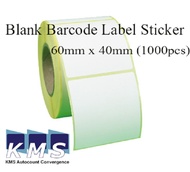 Blank Barcode Label Sticker 60mm x 40mm (1000pcs) (20rolls)