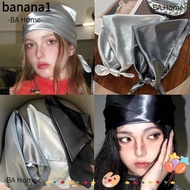 BANA Headscarf Hat, Y2K PU Leather Square Scarf, Summer Bling Bling Punk Style Women Headband Hair A