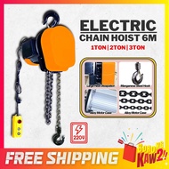 Heavy Duty 6M 220V Electric Chain Hoist Crane Lifting Block Chain Hook Construction Rantai Tarik Ele