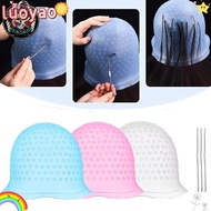 LUOYAO Hair Coloring Hat, With Hook Reusable Hair Coloring Highlighting Cap, Silicone Hair Dying Fro
