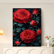Canvas print of brilliant red roses - 60 x 90 cm