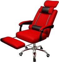 Home Work Chair High Back Office Chair Ergonomic with Armrest And Retractable Footrest Lumbar Support High Back Mesh Tilt Function for Home Bedroom Red (Color : Red) vision