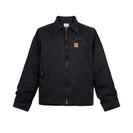 7IFX American Retro Washed Distressed Short Overalls Lapel Jacket Zipper Padded Jacket Men Women