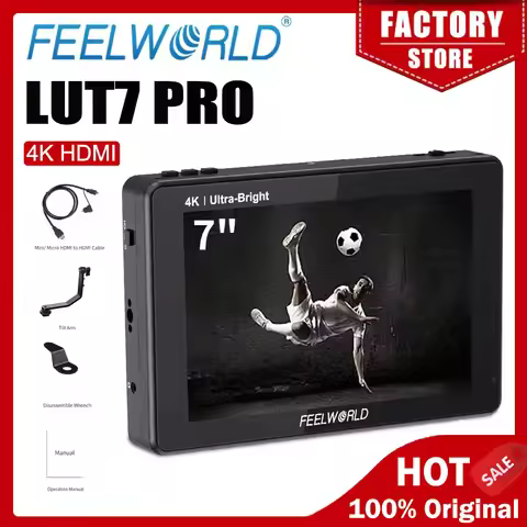 FEELWORLD LUT7 PRO 7 Inch 3D LUT 4K HDMI Input Output DSLR Monitor 2200nits 3D LUT Touch Screen Came