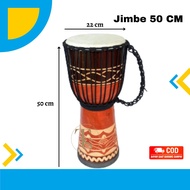 Termurah Gendang Kendang Jimbe Darbuka 50 cm Edisi Spesial Black Matte Kulit Asli