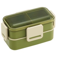 Skater Ag+ Antibacterial Soft Two-Tier Bento Box 600ml Retro French Green Made in Japan PFLW4AG