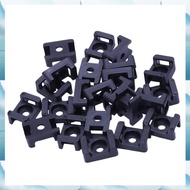 [D E H F] Screw Bracket Mount Saddles Bases Cable Tie Bracket 23mmx16mm 30 Units Black