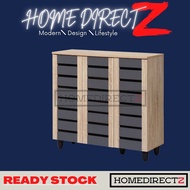 HDZ 3 Door Rak Kasut Almari Kayu Bertingkat Wooden Shoe Cabinet Rack Storage Multilayer Organization