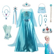 Frozen Elsa Princess Dress for Kids Girl Disney Elsa Cosplay Costume Carnival Birthday Party Clothin