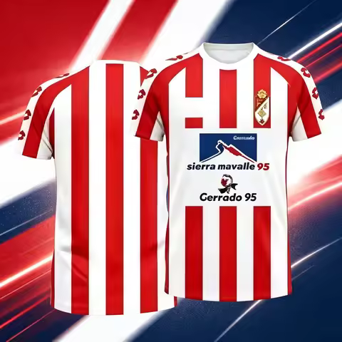 2026 Soccer Jersey Red & White Stripes Breathable Sports Tshirt Soccer Jersey Jersey Parent-child Ou