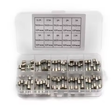 100pcs 5x20mm Fast Quick Blow Glass Tube Fuse Assortment Kit 0.25A 0.3A 0.5A 0.75A 1A 2A 3A 4A 5A 6A