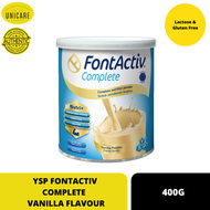 YSP FONTACTIV COMPLETE 400G VANILLA FLAVOUR. Lactose Free and Gluten Free