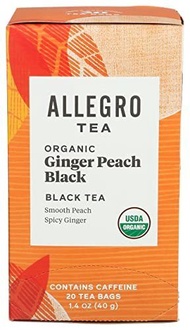 ▶$1 Shop Coupon◀  Allegro Tea, Organic Ginger Peach Black Tea Bags, 20 ct