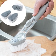 Pot brush dishwashing automatically add liquid to clean artifact long handle sponge Pot brush