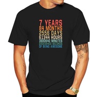 7 Years Old 7th Birthday Vintage Retro 84 Months Funny T-Shirt Printing Tshirts Fashion Cotton Men &