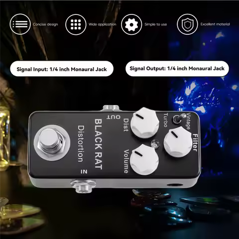 Mosky Black RAT Distortion Mini Guitar Effect Pedal HOT
