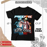 MERAH ELITE Children's Tops with Motifs Free Fire EliteFF Gang Duo Barbar Duo ApiCs biru and red/ Cl
