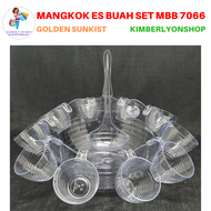 Mangkok Sop Buah Tempat Es Buah Set Gelas Mangkok Bening Golden Sunkist