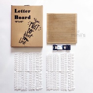 Miniis INS Felt Letter Board Message Sign - 25x25 30x40 Oak Wood Black Changeable Word Letterboard W