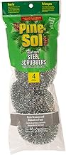 Pine-Sol Heavy-Duty Stainless Steel Scrubbers | Won’t Rust or Splinter | Scrub Sponges for Cast Iron