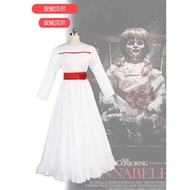 Annabelle Cos Clothes White Dress Halloween Horror Doll Cosplay Costume Anime Performance Clothes