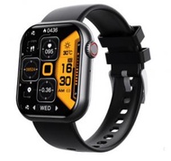 F57 1.9寸大屏藍牙通話語音助手監測心率血糖智慧手錶 （黑膠）#HKK