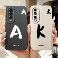 Honor 70 FNE-AN00 FNE-NX9 Phone Cover Honor 70 Case Simple Fashion Letters A-Z Pattern Design Silico