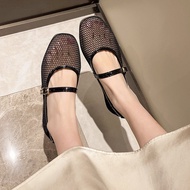 Women's Mesh Doll Shoes with Cross Straps - Lightweight, Breathable, Easy to Coordinate, Comfortable