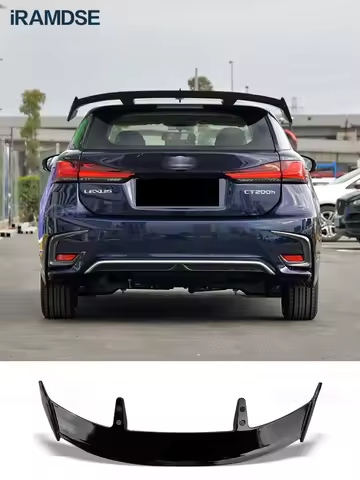 Car Spoiler for Lexus CT CT200H Black Rear Trunk Wing Type TE ABS Material Decoration Accessories