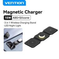 Vention 3 in 1 MagSafe Charger 15w ที่ชาร์จแบตไร้สาย Fast Charging Stand Dock magnetic charger For i