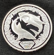 2000年 澳洲奧運會 大白鯊紀念銀幣 1盎司.999銀