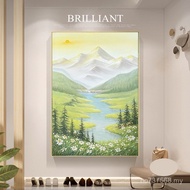 Oil Painting Pure Hand-Painted Good Meaning Entrance Aisle Background Wall Sofa Decoration Painting 