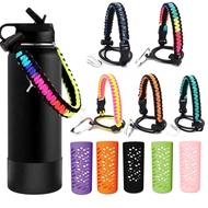 for HydroFlask Boot Silicon Cover bag for hydro flask accessories 12oz 22oz 24oz 32oz 40oz 64oz Protective Bottom Non-Slip for Aqua flask Tumbler Boot Sleeve Cover Paracord Handle Colored Cup Rope Set for aquaflask boot bag access protective Accessories