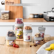 FLYTOP Breakfast Oatmeal Cereal Nut Yogurt Salad Cup Seal Container Set with Fork Sauce Cup Lid Bent
