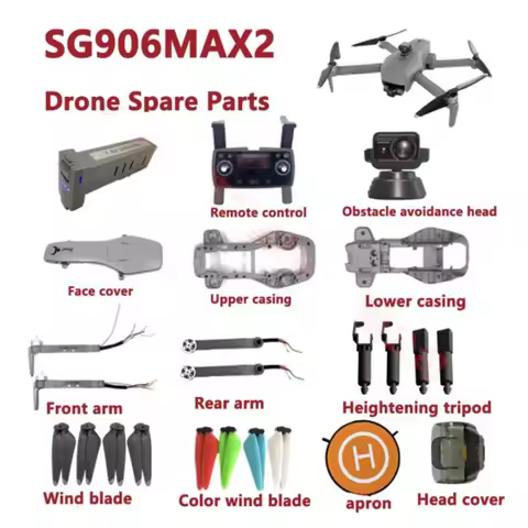 SG906MAX2 SG906 MAX2 RC Drone Spare Parts Propellers Motor Arm Body Shell USB Line Remote Controller