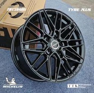 類VOSSEN HF-7 19吋 前後配 8.5J+9.5J 旋壓鋁圈樣式 5孔108/112/114.3 亮黑