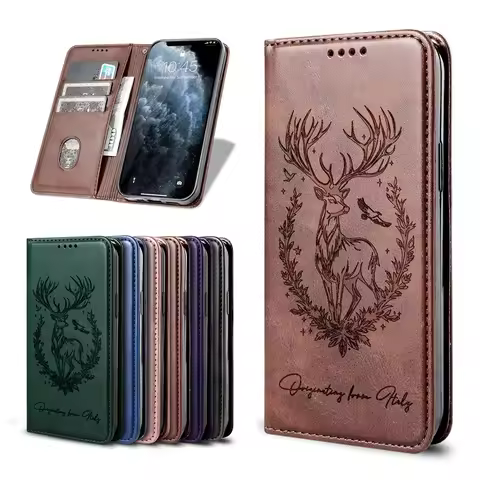 Flip Leather Wallet Case For OPPO Realme 12 11 10 8 7 6 5 V5 Pro ProPlus C63 C55 C53 C35 C30 C25 C21