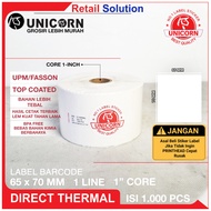 Thermal Barcode Label Sticker - 65x70 mm / 65x70mm / 65 x 70 mm / 6.5x7cm / 6.5 x 7 cm / 6.5x7 cm