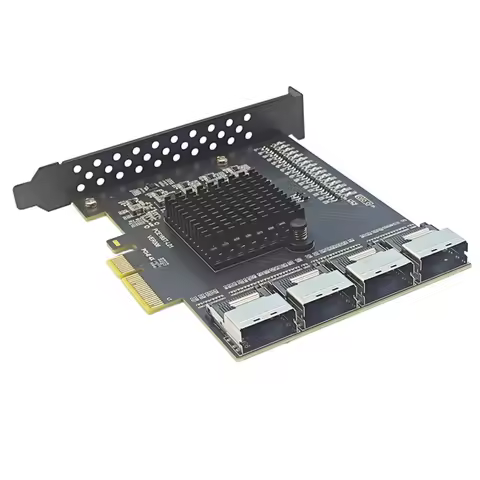 HJ-SATA Pcie Adapter 4 Ports SFF-8087 To 16-Port SATA3.0 Expansion Card SATA3.0 Controller For Win10