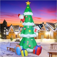 9Ft Christmas Inflatable Decoration Green Christmas Tree with Build in LED, Blow up Inflatable Tree 